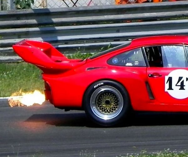 Porsche 935 Racecar Belches Flames and Sounds Epic