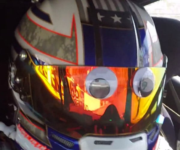 Driver Puts Googly Eyes on His Helmet, Perfect for LeMons Racing