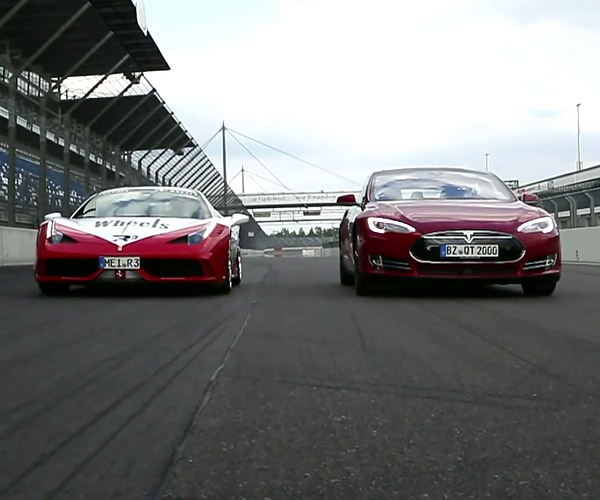 Tesla Model S P85D vs. Ferrari 458 Speciale Drag Race