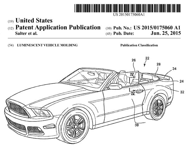 Ford Files Patent App for Luminescent Car Trim