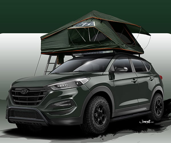 Hyundai Tucson Adventuremobile Has Solar Panels and a Roof Tent