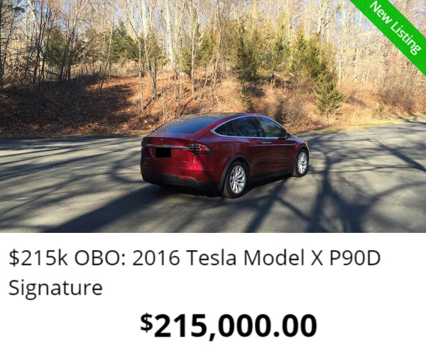 Tesla Seller Wants $215k for Used Model X