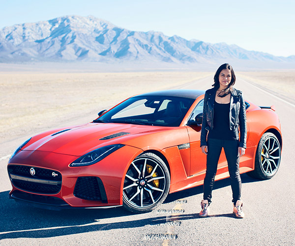 Michelle Rodriguez Gets Fast & Furious in a Jaguar F-Type SVR