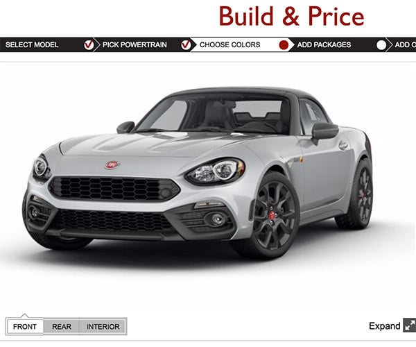 FIAT 124 Spider Configurator Goes Live; Where's My Matte Hood?