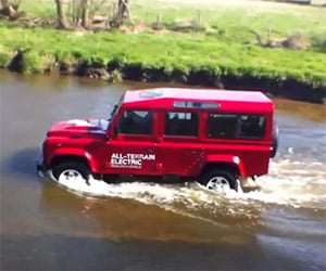 Off Road in an All-Electric Land Rover Defender