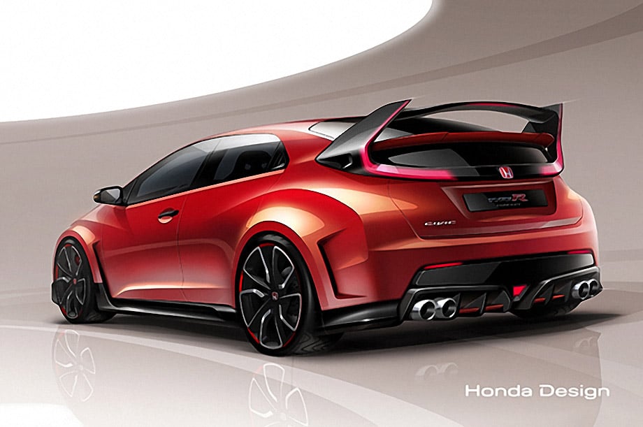 Honda Civic Type R Concept Sketch Revealed