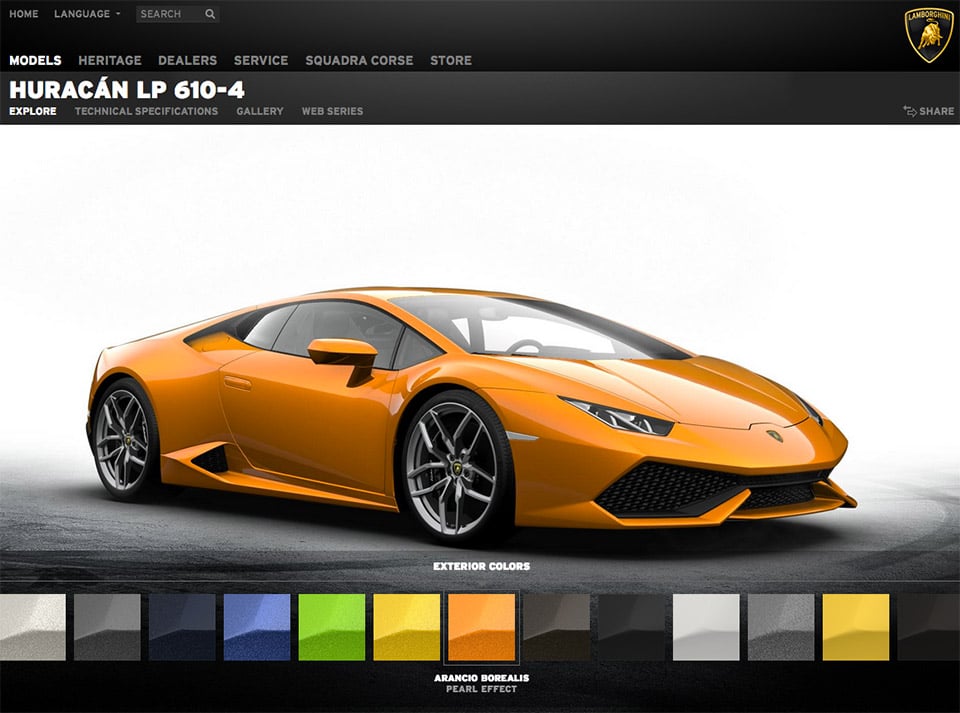 Lamborghini Huracán Configurator Goes Online