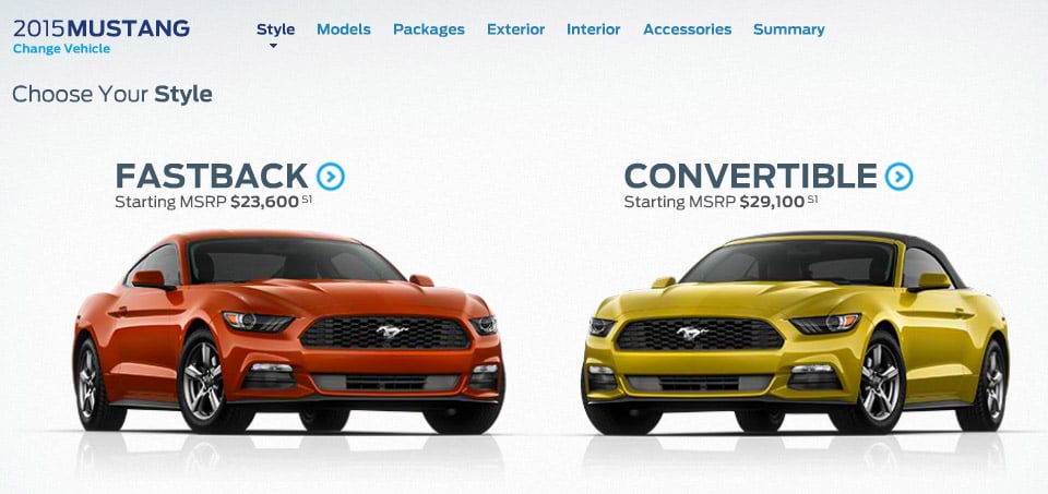 2015 Ford Mustang Configurator Goes Online