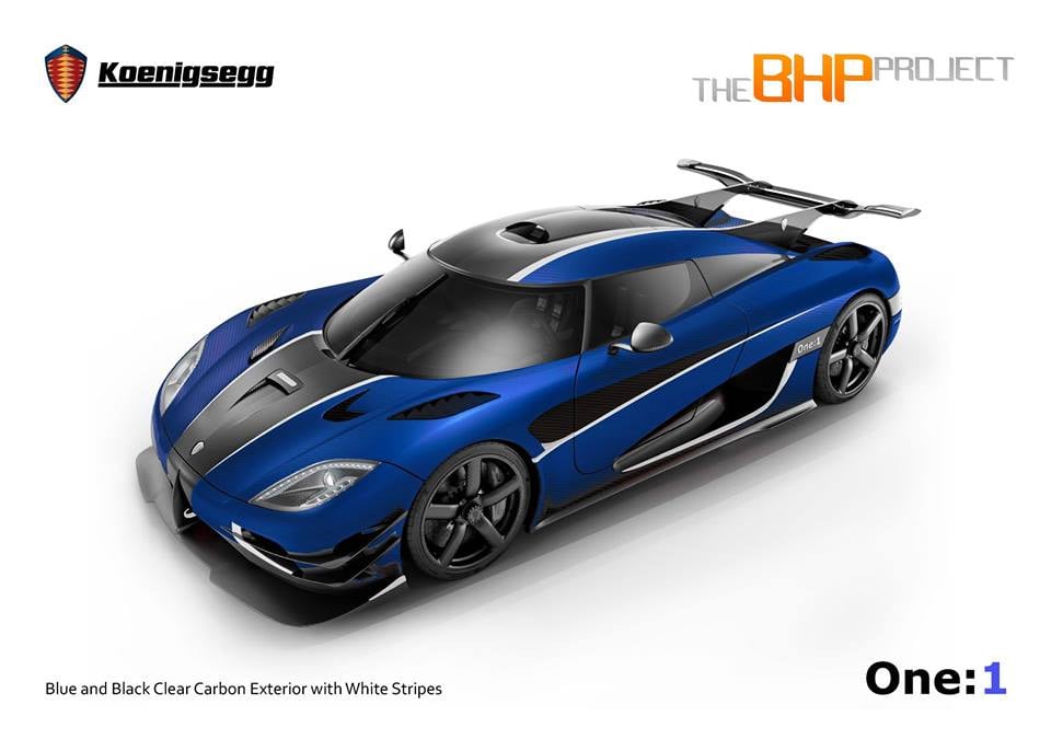 Koenigsegg One:1 in Blue Carbon & Right Hand Drive