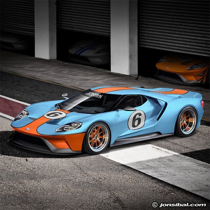 2016 Ford GT Rendered in Gulf Livery