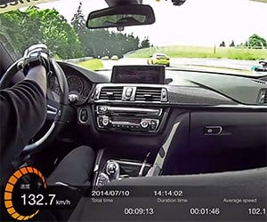 A Pack of BMW M4s Lap the Nürburgring