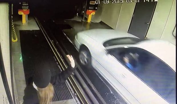 Driver Floors it into Car Wash and Destroys Everything