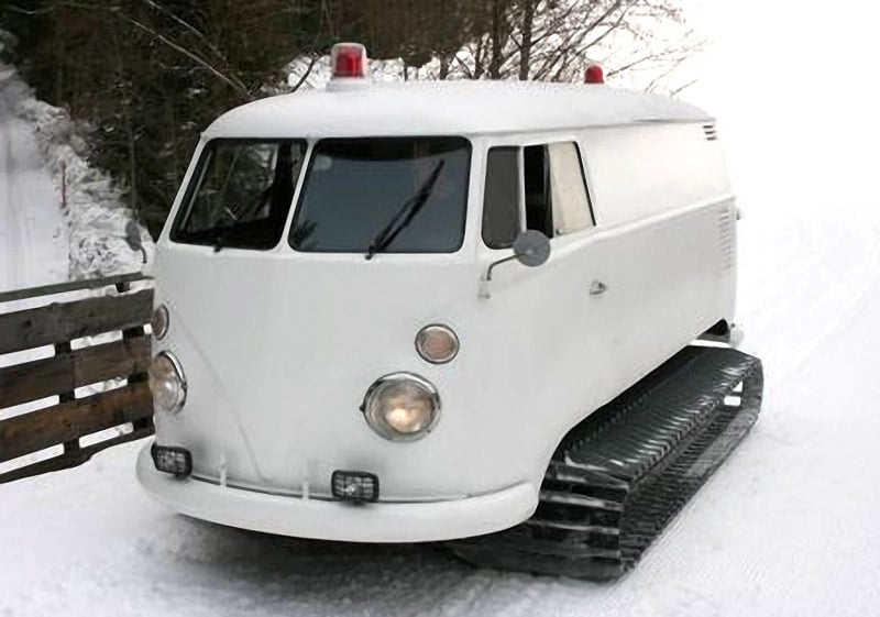 Volkswagen Bus Becomes a Snow Conquering Snowcat