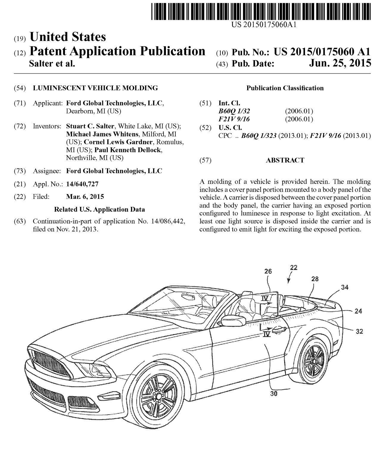 Ford Files Patent App for Luminescent Car Trim