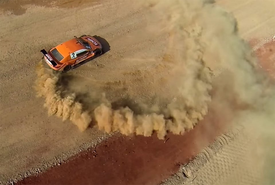 Brazilian Stock Cars Drive on Dirt Track