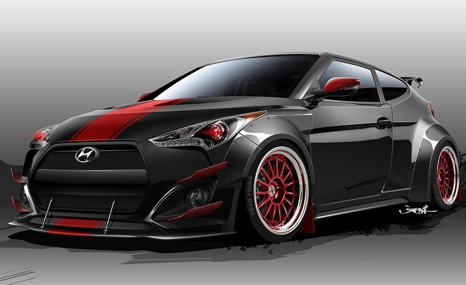 Hyundai Teases Hopped up 500hp Veloster for SEMA