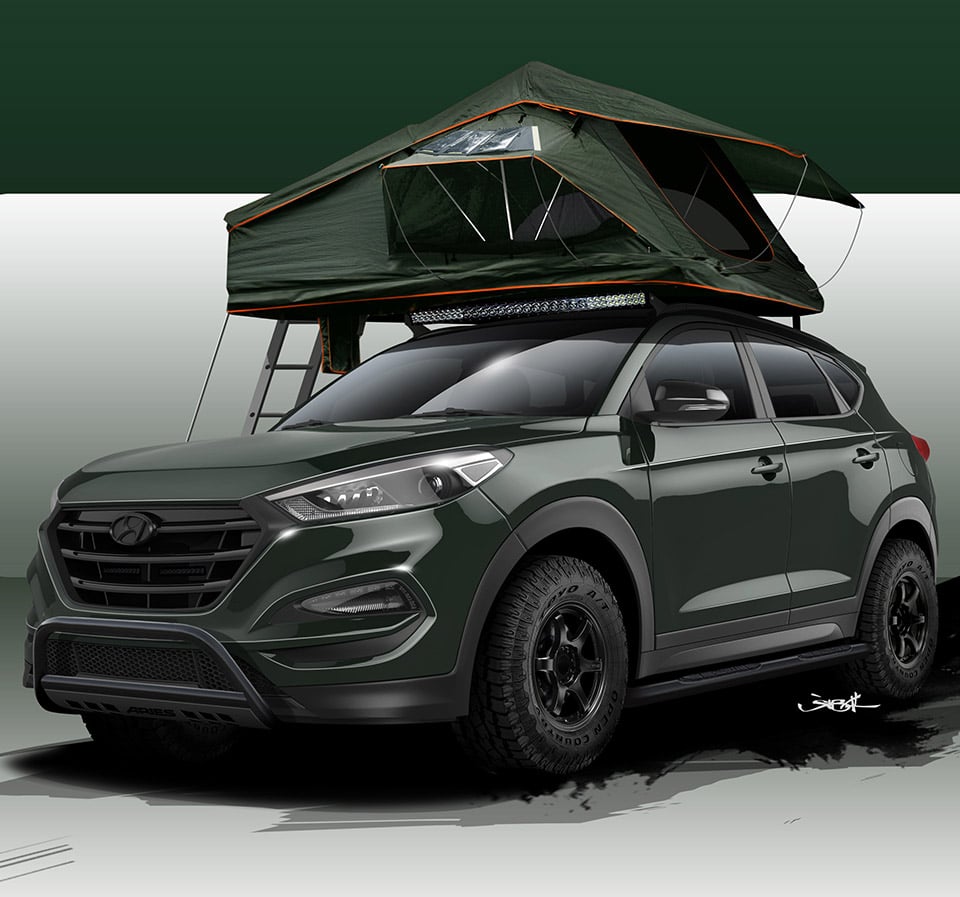 Hyundai Tucson Adventuremobile Has Solar Panels and a Roof Tent