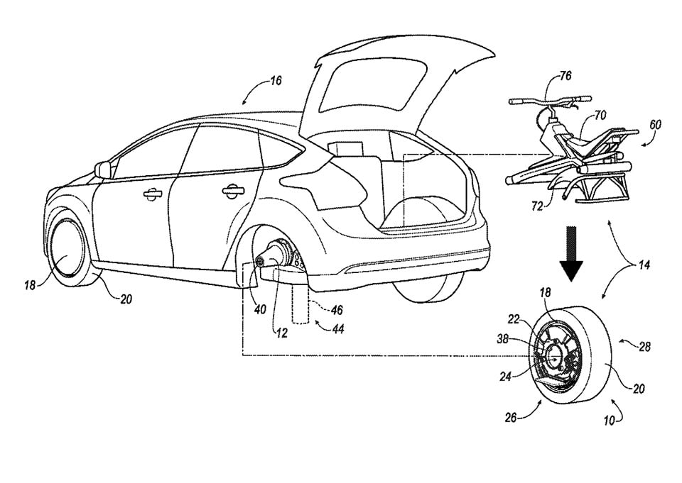 Ford Patents Unicycle That Borrows Your Car Tire