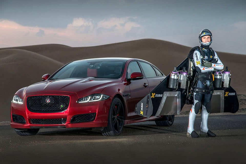 Drag Race: Jaguar XJR vs. Jet Suit