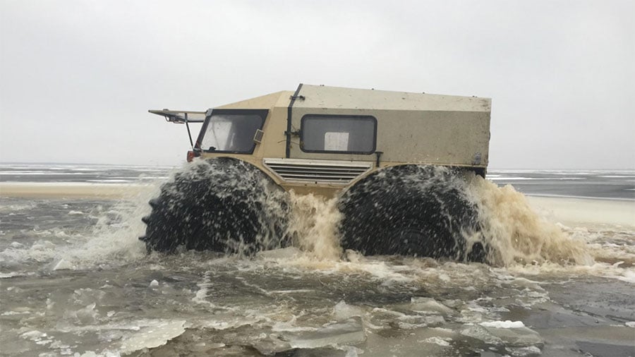 Sherp ATV Floats and Climbs Obstacles up to 27″ Tall