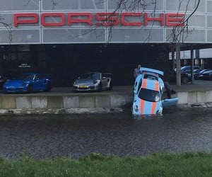 Porsche Dealership Accident Puts 911 GT3 RS into the Drink