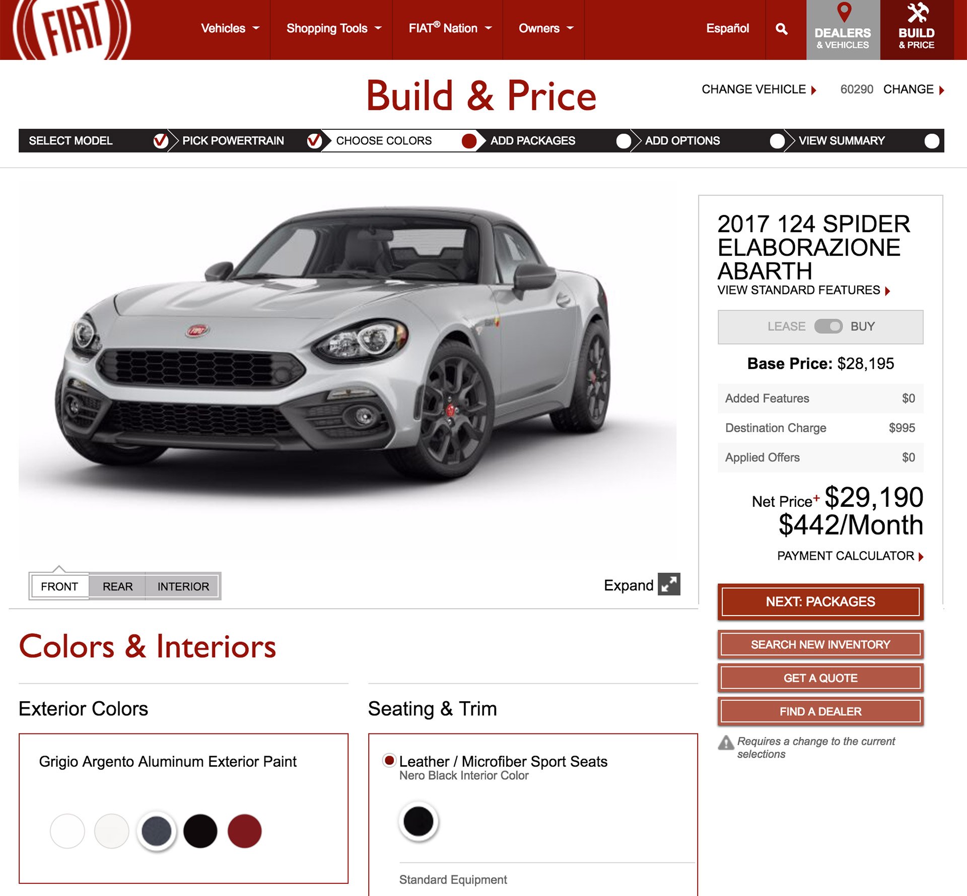 FIAT 124 Spider Configurator Goes Live; Where’s My Matte Hood?