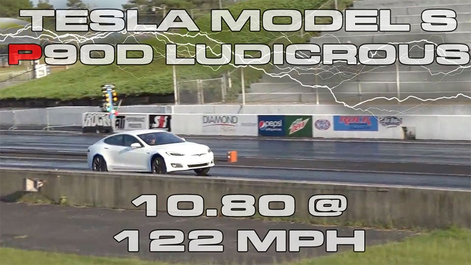 Tesla Model S P90D Destroys Quarter Mile in 10.8 Seconds