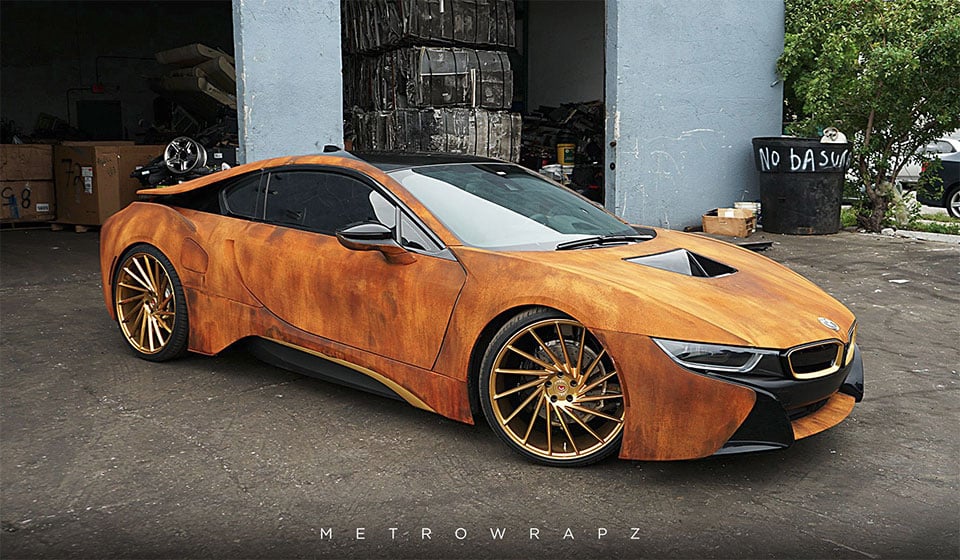 This Wrapped BMW i8 Looks Like an Old Rustbucket