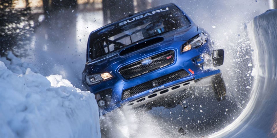 Subaru WRX STI Races Down a Bobsled Run