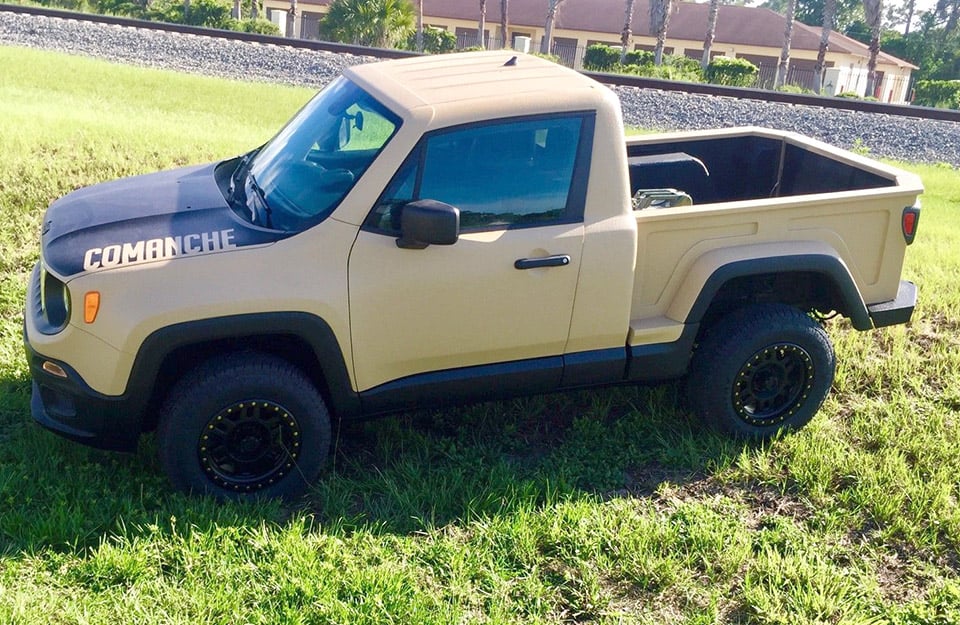 Jeep Renegade Turned into a Mini Comanche Pickup Truck