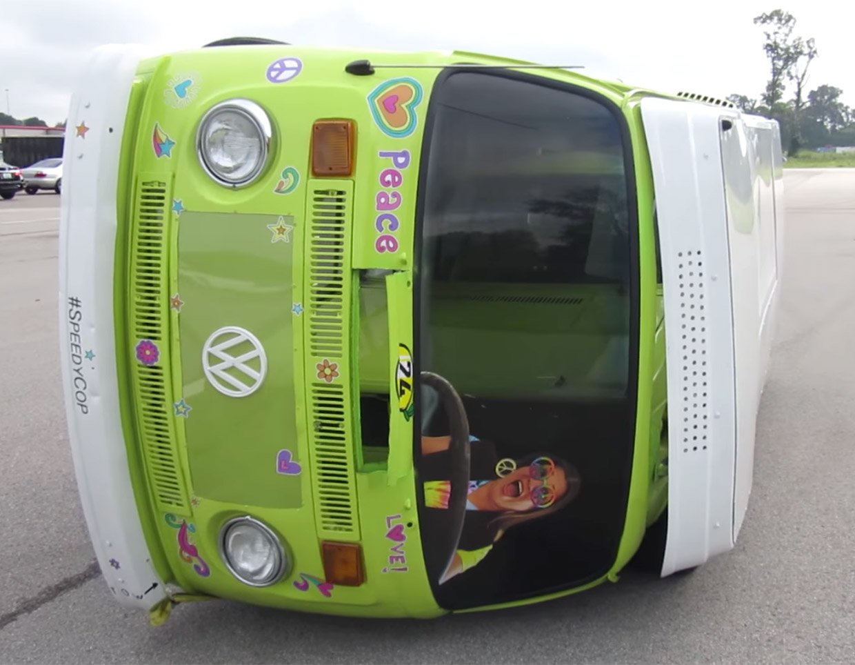 Racing a VW Van on Its Side