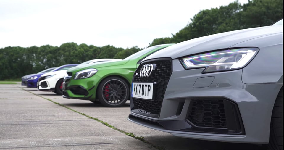 A European Hot Hatch Drag Race