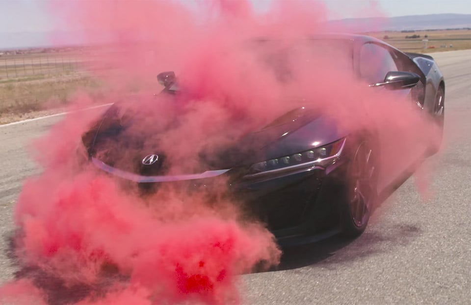 Visualizing the Acura NSX’s Aerodynamics with Smoke and Paint