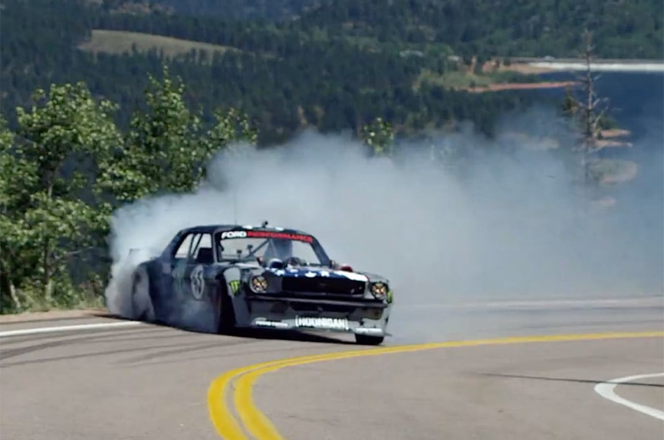 Ken Block Burns Rubber and Tosses Gravel up Pikes Peak in “Climbkhana”