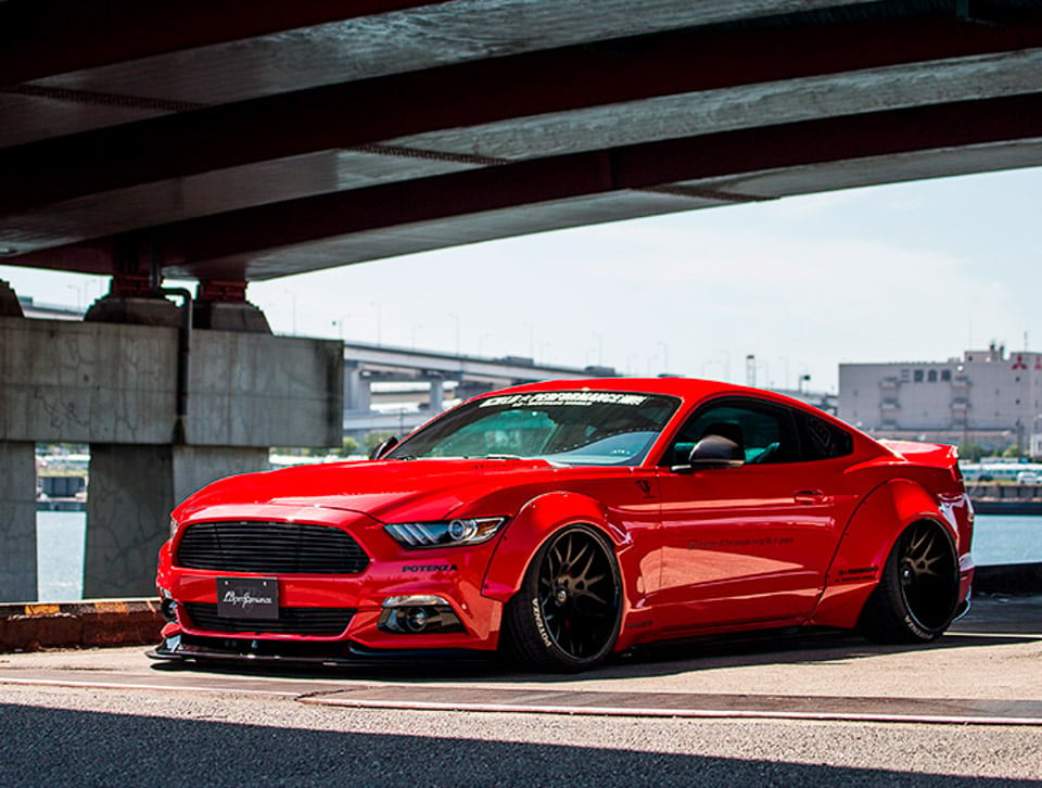 Liberty Walk Shows off Their Pimped-out Ford Mustang