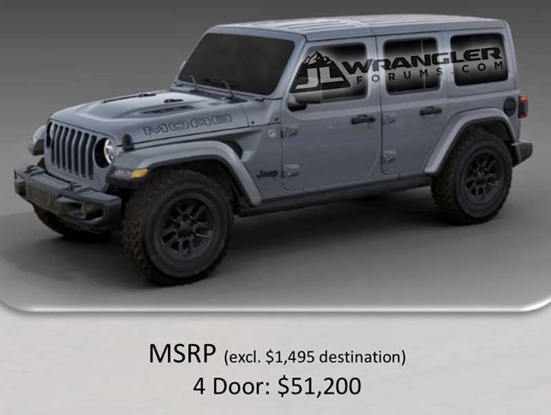 Jeep Wrangler JL Moab Edition Price Info Leaked