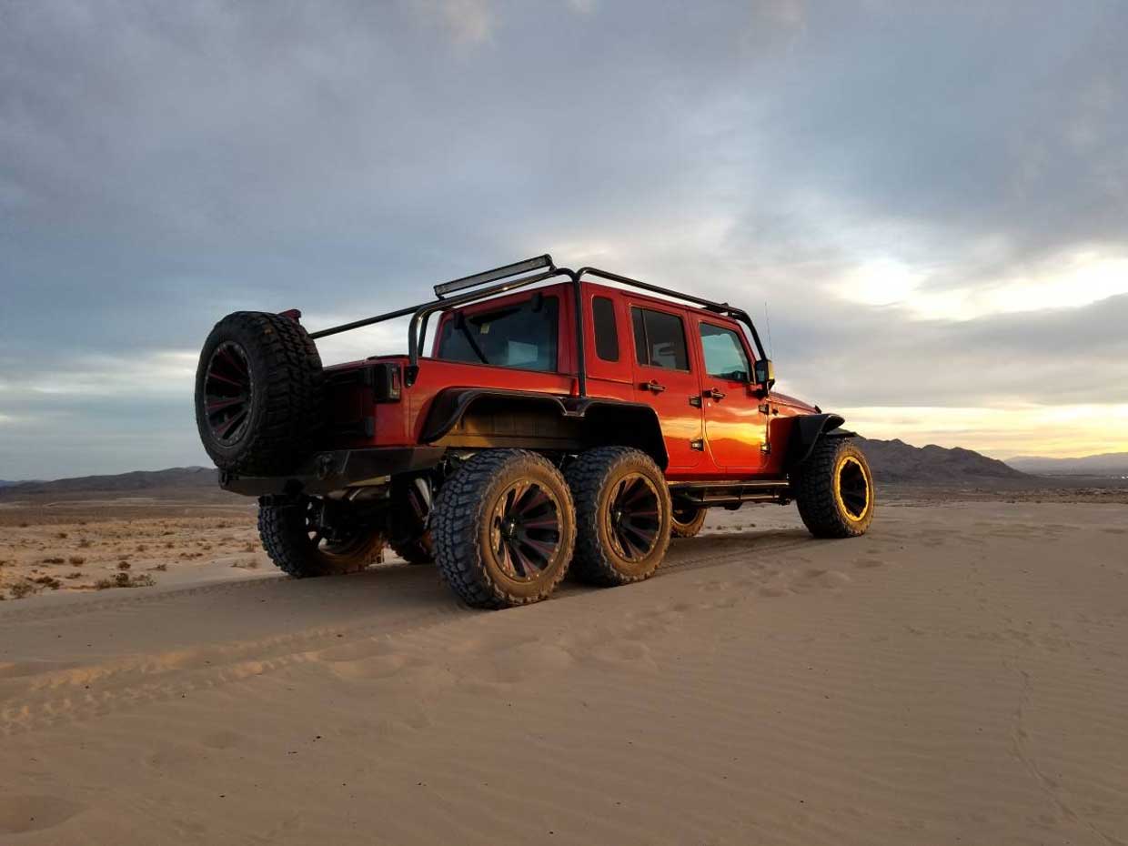 This Jeep Wrangler has Six Wheels and Hellcat V8