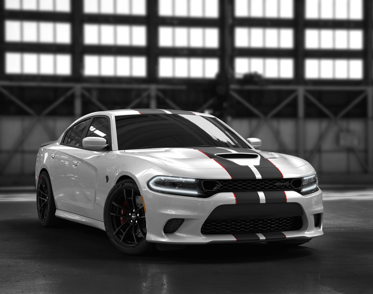 white dodge charger black rims