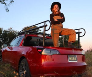 Simone Giertz Turned Her Tesla Model 3 into a Pickup Truck