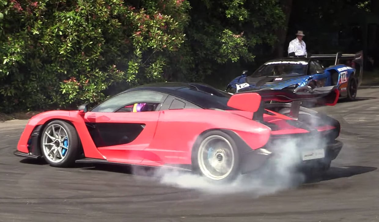 Watch a McLaren Senna Do Donuts and Burnouts