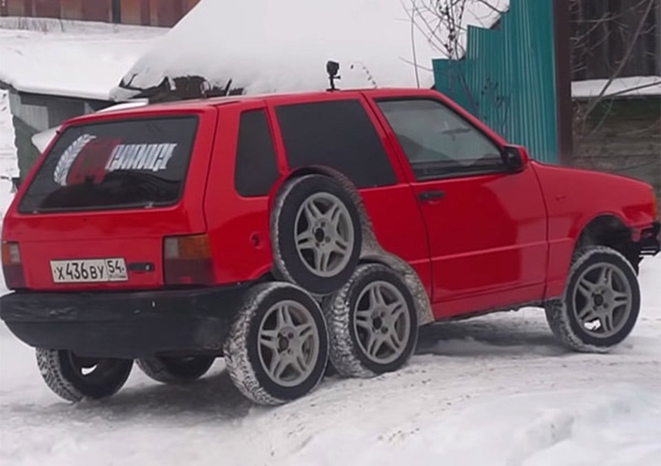 This Fiat Uno Has 8 Wheels for No Good Reason