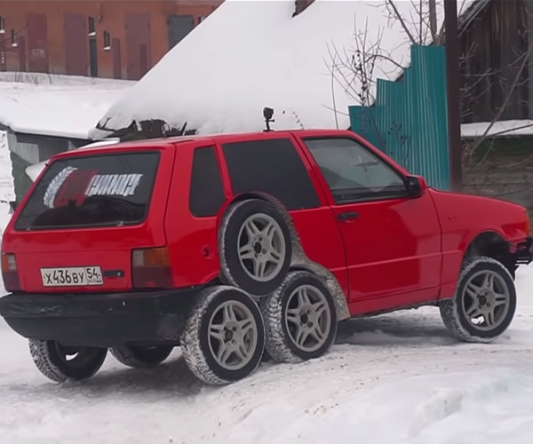 This Fiat Uno Has 8 Wheels for No Good Reason