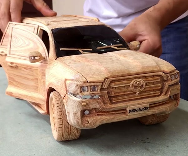 Watch a Woodworker Make a Detailed Toyota Land Cruiser Model