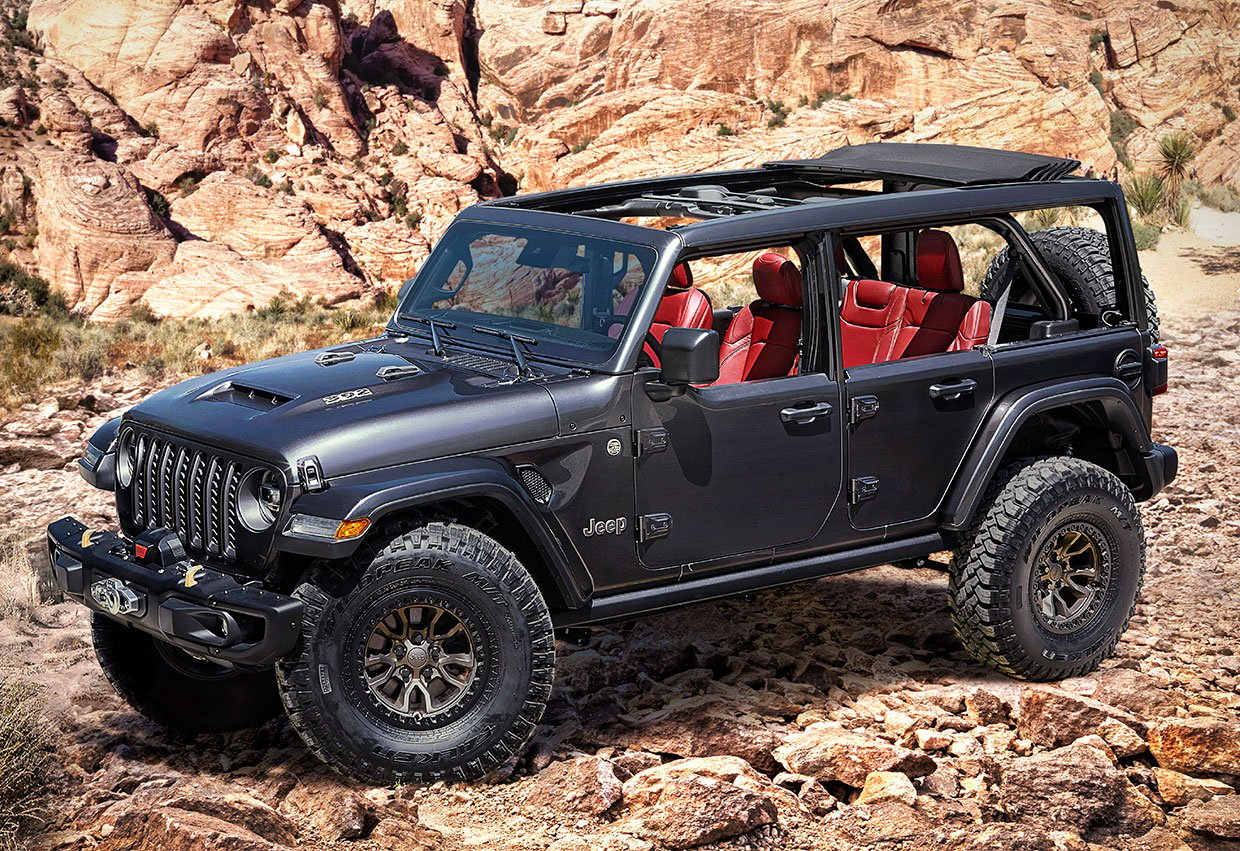 There’s an entire customization market focusing on cramming a V8 engine inside the iconic Jeep Wrangler. Jeep hasn’t officially put a V8 under the