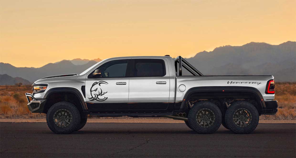 Hennessey Mammoth 6x6 Is a 1200hp Ram 1500 TRX with Six Wheels