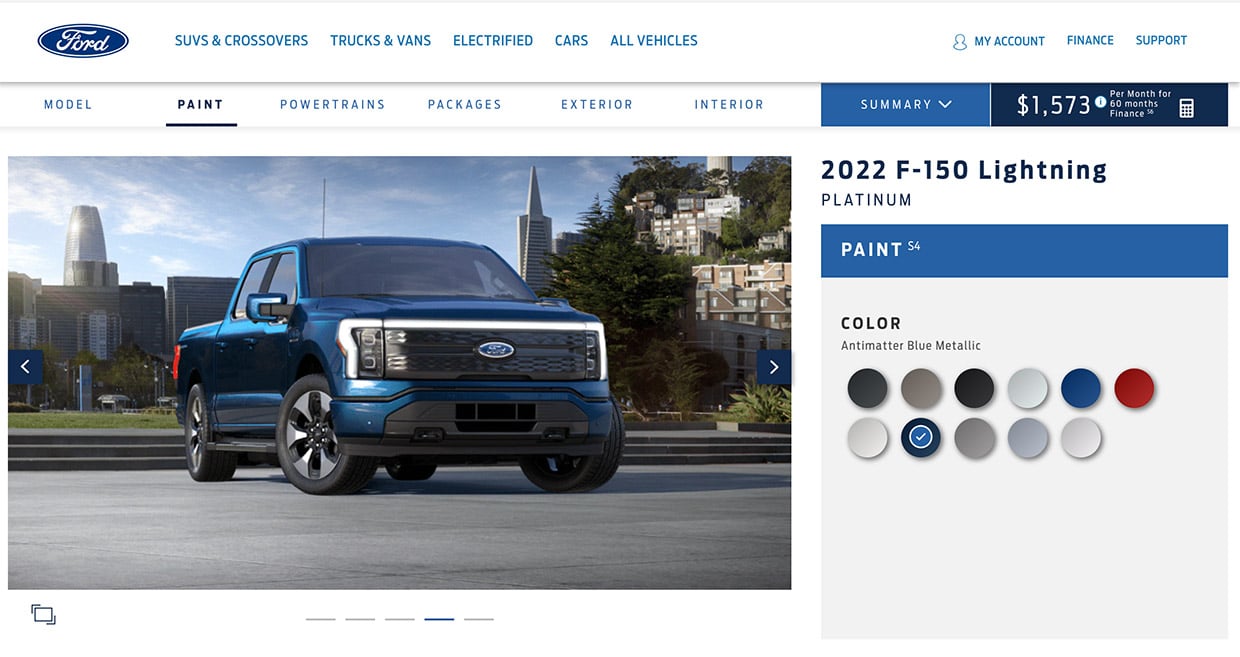 Ford F-150 Lightning Configurator and Pricing Website Launches