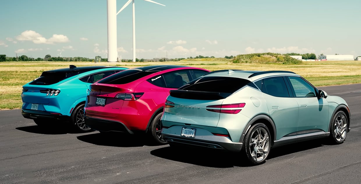 EV Drag Race: Tesla Model Y vs. Genesis GV60 vs. Mustang Mach-E GT