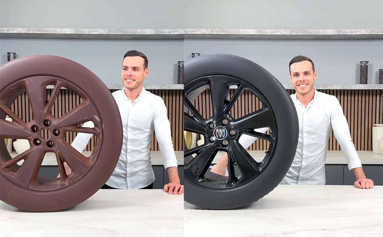 Pastry Chef Amaury Guichon Makes a Chocolate Car Wheel